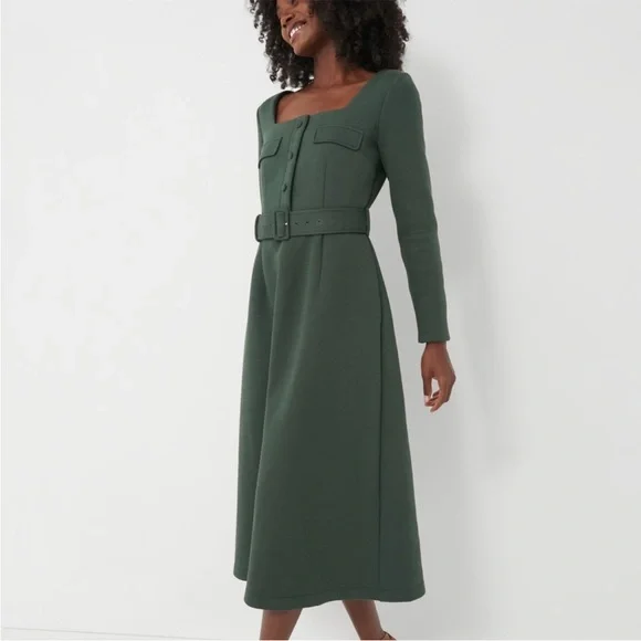 velvet green dress plus size Ieena for Mac Duggal - Dark Green Beaded Cap Sleeve Crepe Gown With Bow and Slit main image 0